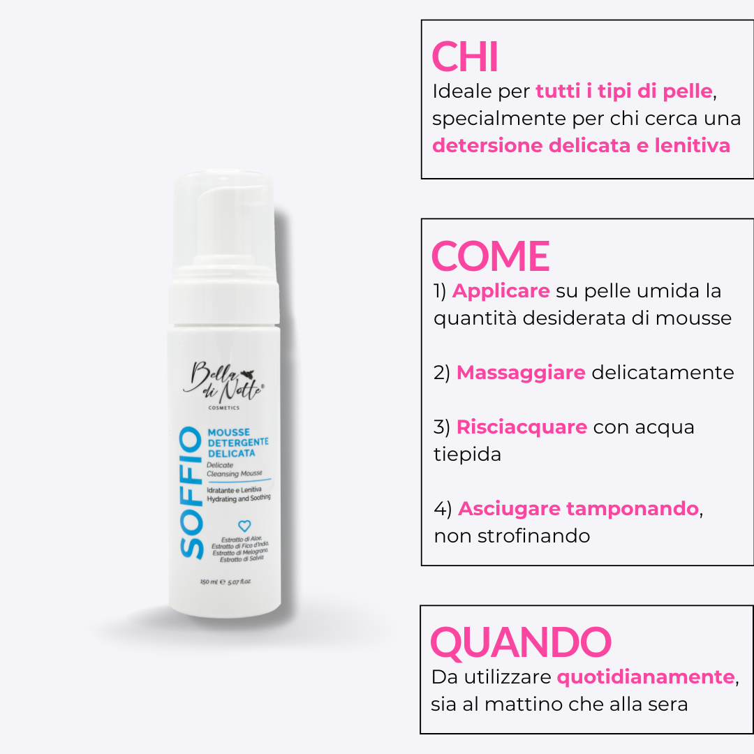 Mousse detergente viso delicata Soffio