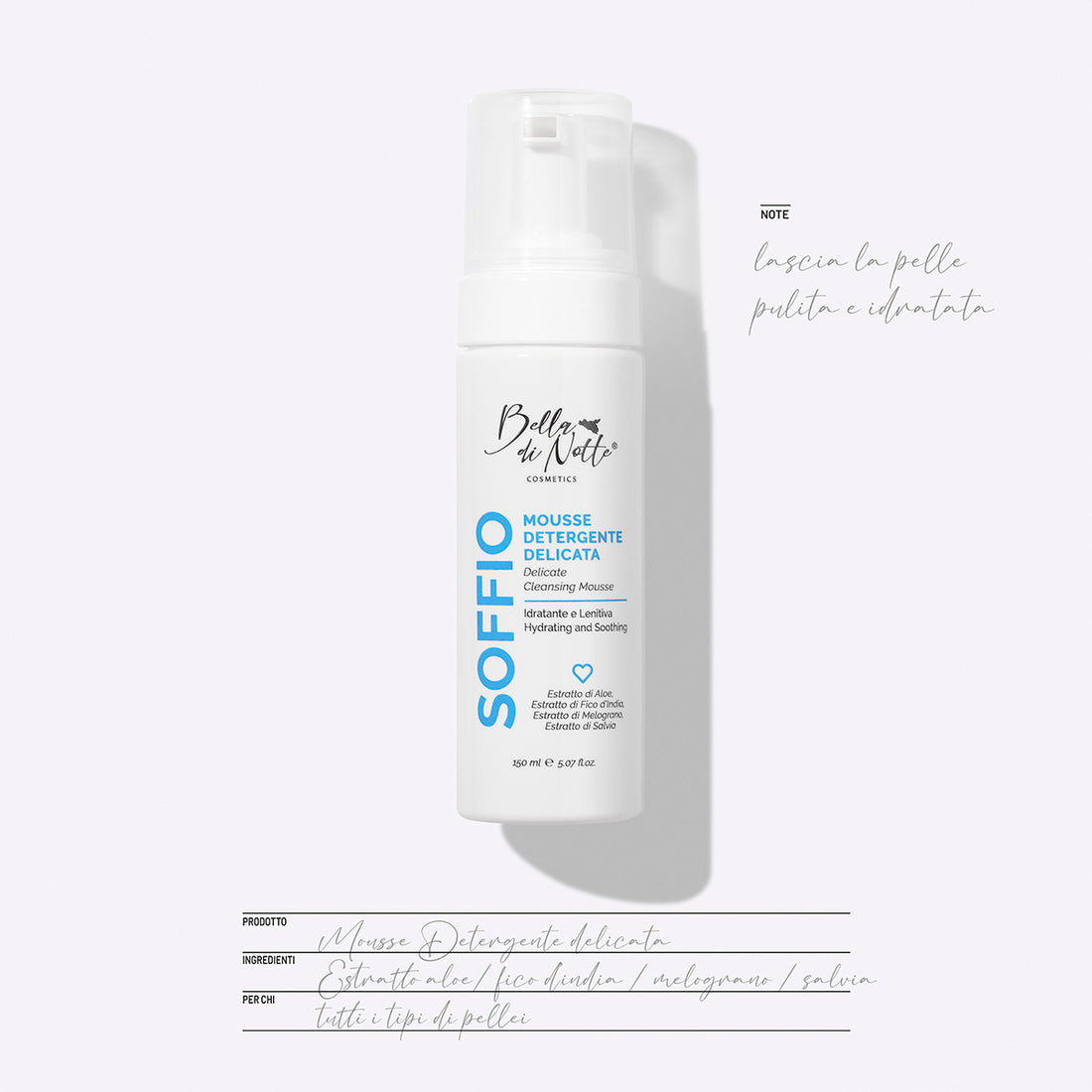 Mousse detergente viso delicata Soffio