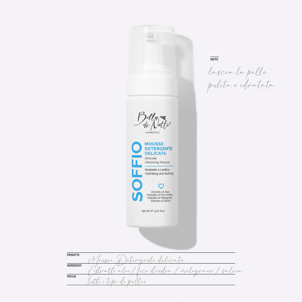 Mousse detergente viso delicata Soffio